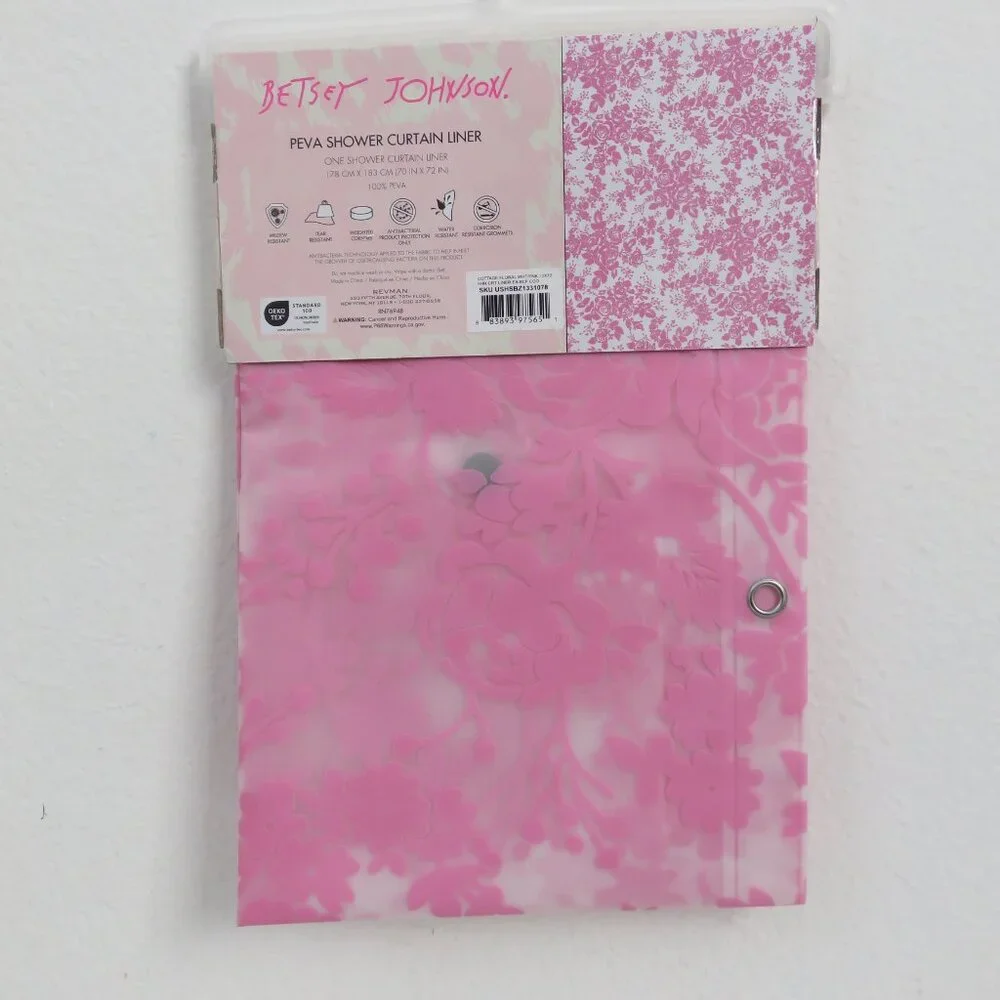 (#117) Betsey Johnson PEVA Curtain Liner Shower Curtain